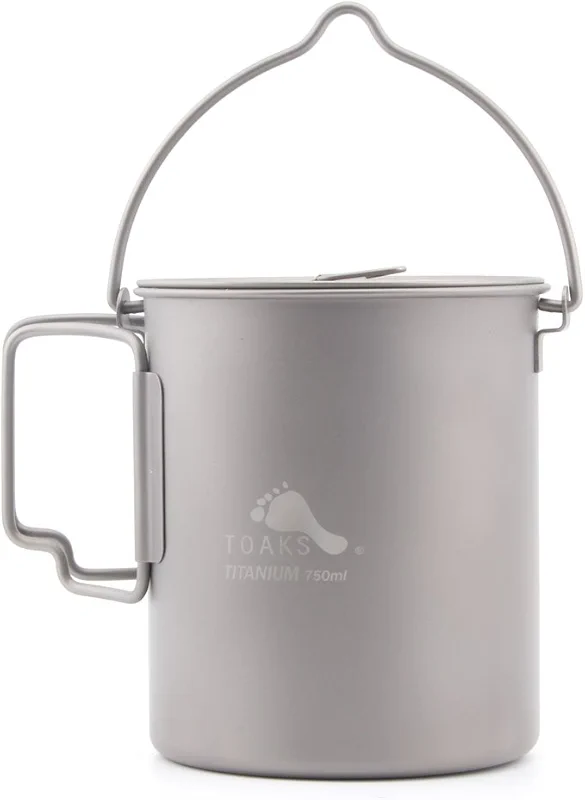 TOAKS Titanium 750ml Pot with Bail Handle for Ultralight Camping