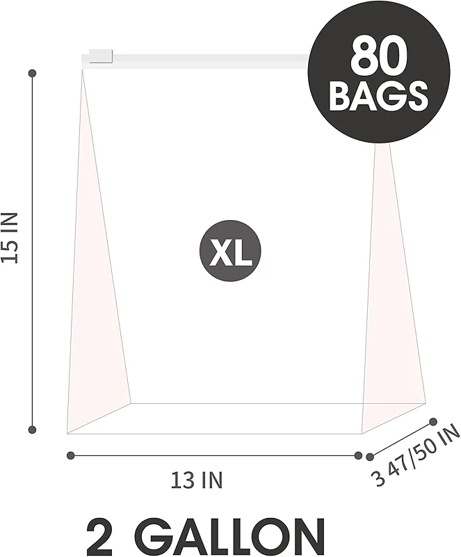 2 Gallon Slider Storage Bags- 80 Count