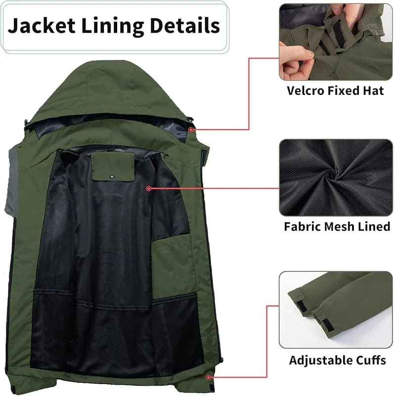Kugnala Mens Lightweight Waterproof Jacket Windproof Rain Hooded jackets — image 1