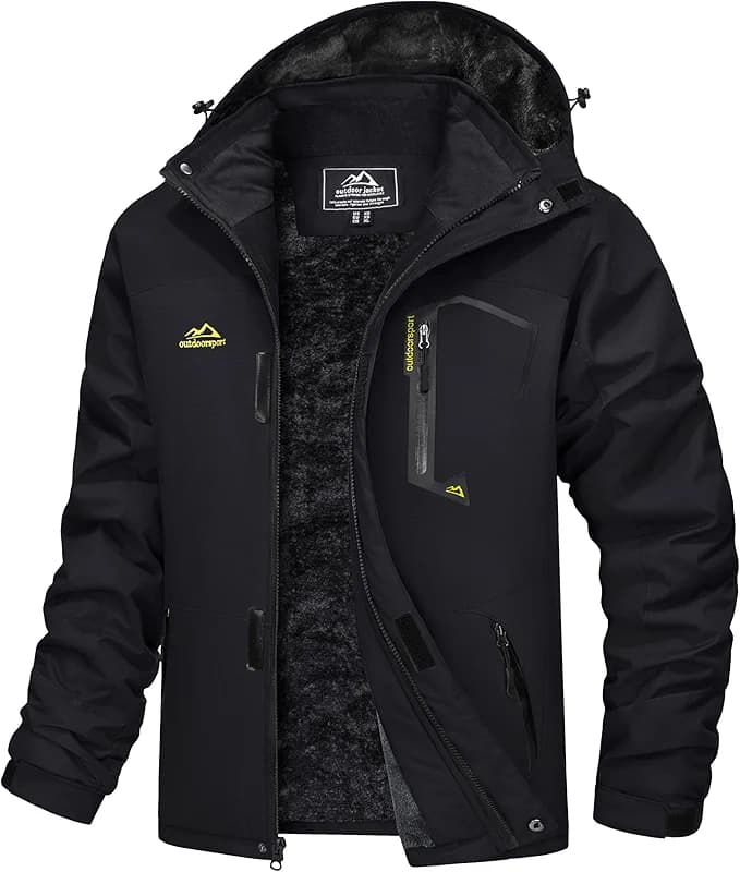 MAGCOMSEN Men's Winter Coats Water Resistant Ski Snow Jacket Warm Fleece — image 3