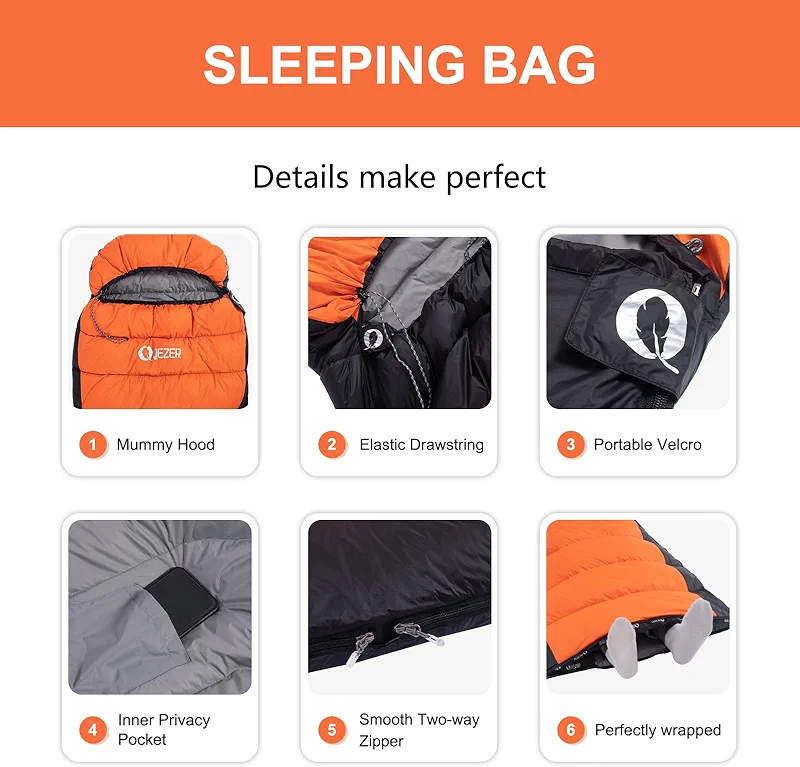 Down Sleeping Bag for Adults 600 Fill Power — image 5