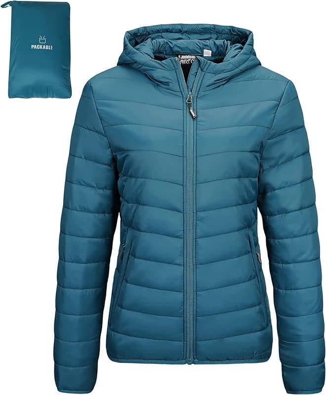 Outdoor Ventures Women's Packable Lightweight Full-Zip Puffer Jacket with — image 4