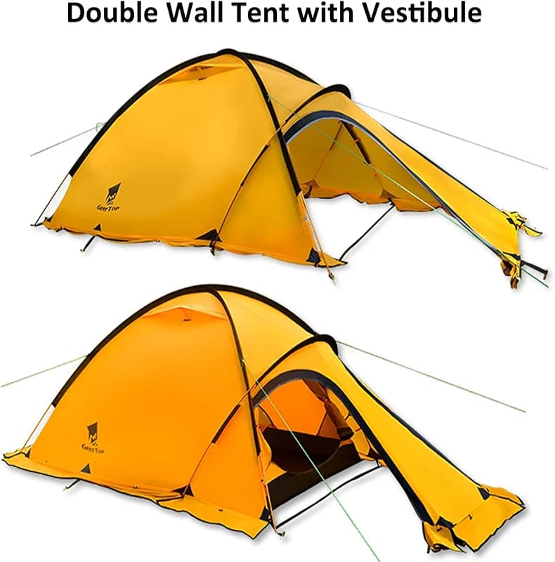 Geertop Portable 2 Person 4 Season Tent Waterproof Backpacking Tent Double — image 3