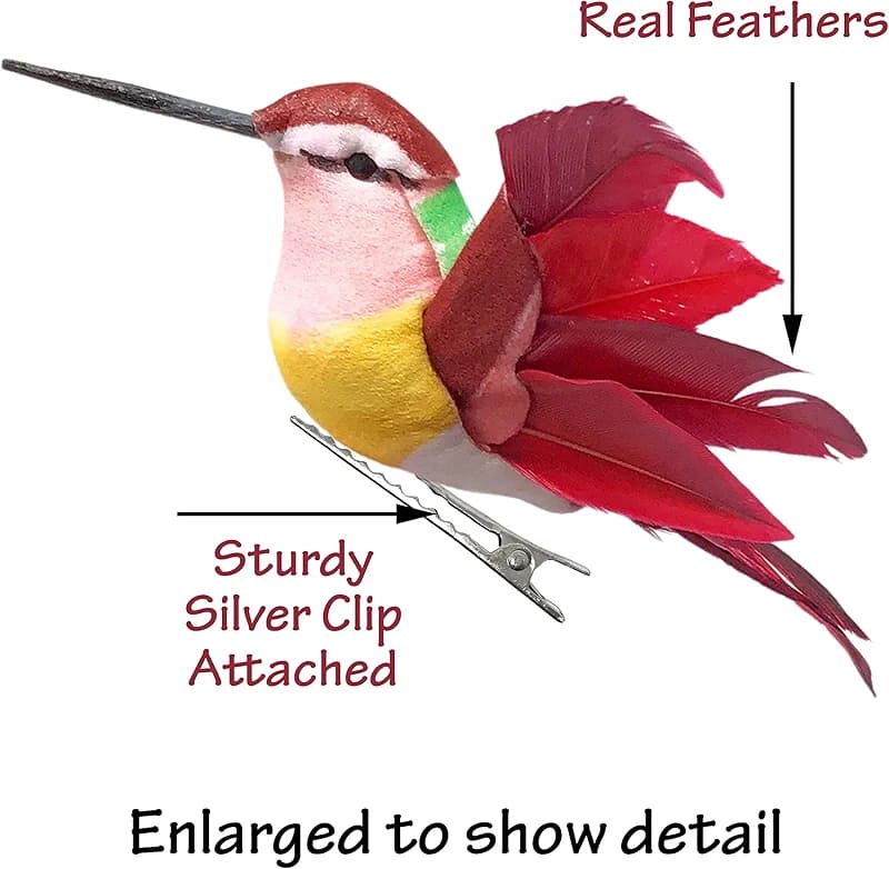 Hummingbird Clip On Decorations - Set of 12- Wings Spread - Assorted — image 2