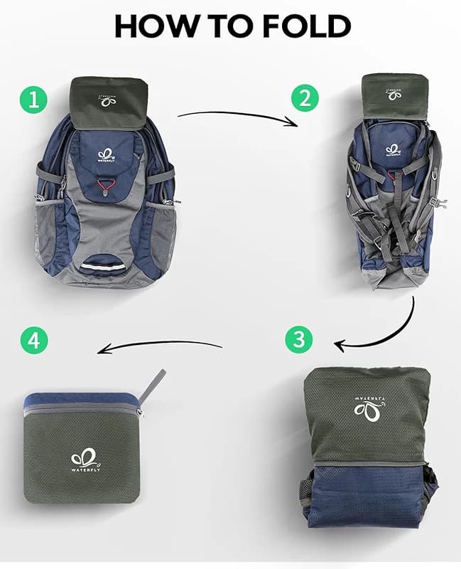 WATERFLY Lightweight Packable Hiking Backpack: 30L Foldable Travel Daypack — image 3
