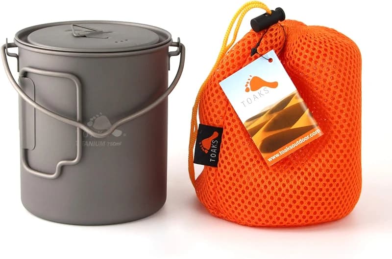 TOAKS Titanium 750ml Pot with Bail Handle for Ultralight Camping — image 7