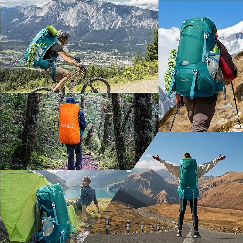 HOMIEE 50L Hiking Backpack Travel Bag Waterproof Camping Rucksack with — image 7