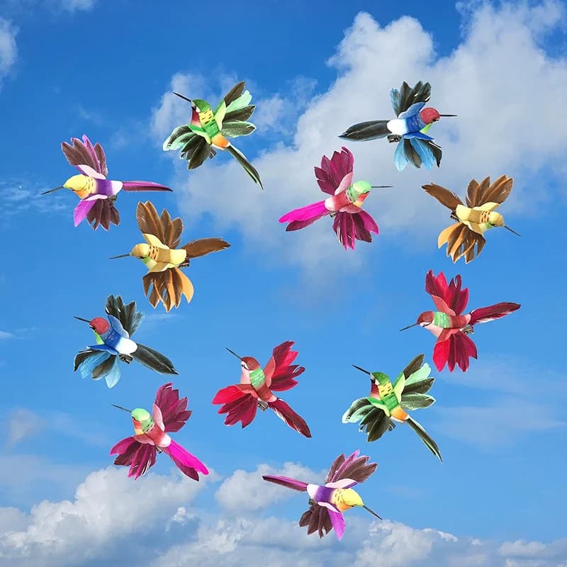 Hummingbird Clip On Decorations - Set of 12- Wings Spread - Assorted — image 8