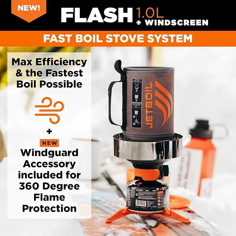 Jetboil Flash 1.0L Portable Fast Boil Stove with WindGuard for Camping and — image 3