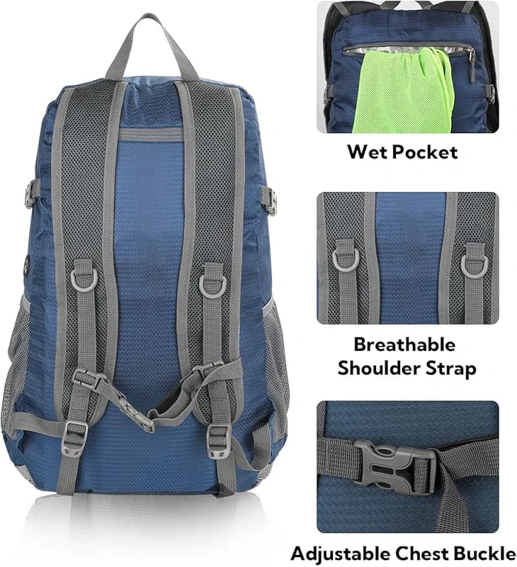 WATERFLY Lightweight Packable Hiking Backpack: 30L Foldable Travel Daypack — image 4