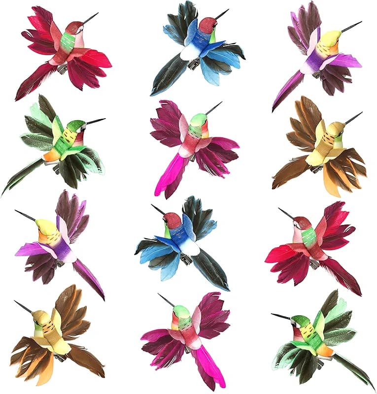 Hummingbird Clip On Decorations - Set of 12- Wings Spread - Assorted — image 3