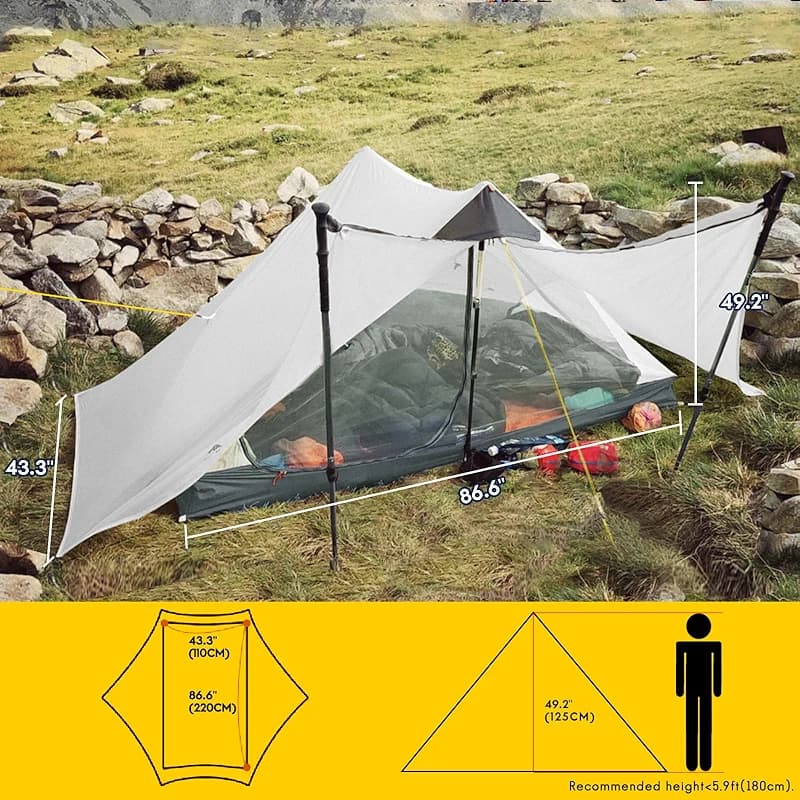 LANSHAN Ultralight Tent 3-Season Backpacking Tent for 1-Person or 2-Person — image 5