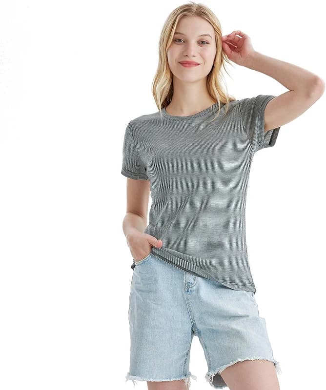 Merino Protect 100% Merino Wool T Shirts Women Crew Neck Tops Short Sleeve — image 2