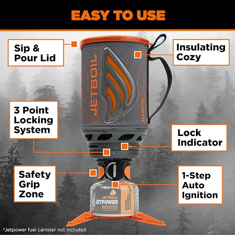 Jetboil Flash 1.0L Portable Fast Boil Stove with WindGuard for Camping and — image 7
