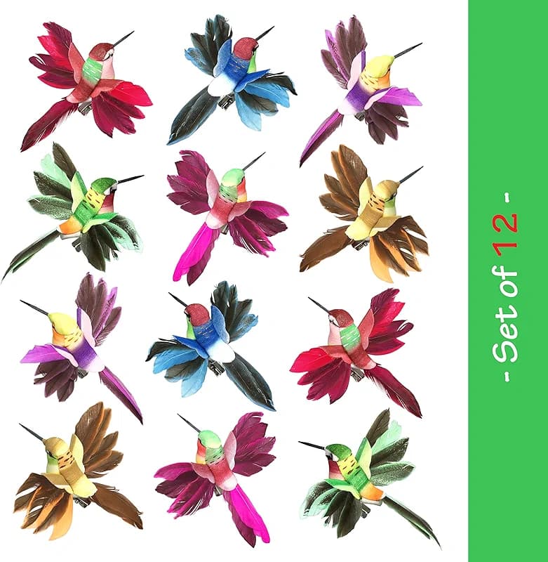 Hummingbird Clip On Decorations - Set of 12- Wings Spread - Assorted — image 5