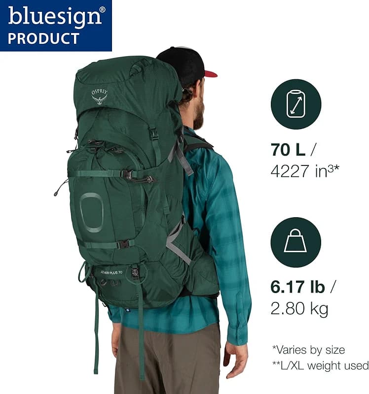 Osprey Aether Plus 70L Men's Backpacking Backpack