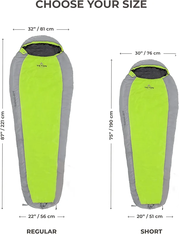 Teton 20F and 5F Degree Sleeping Bag; Lightweight
