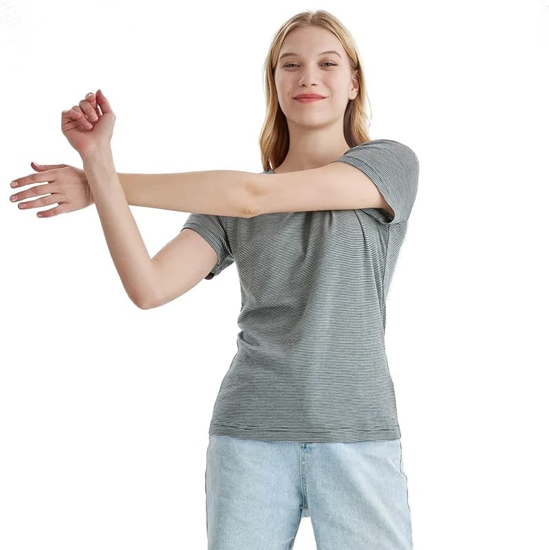 Merino Protect 100% Merino Wool T Shirts Women Crew Neck Tops Short Sleeve